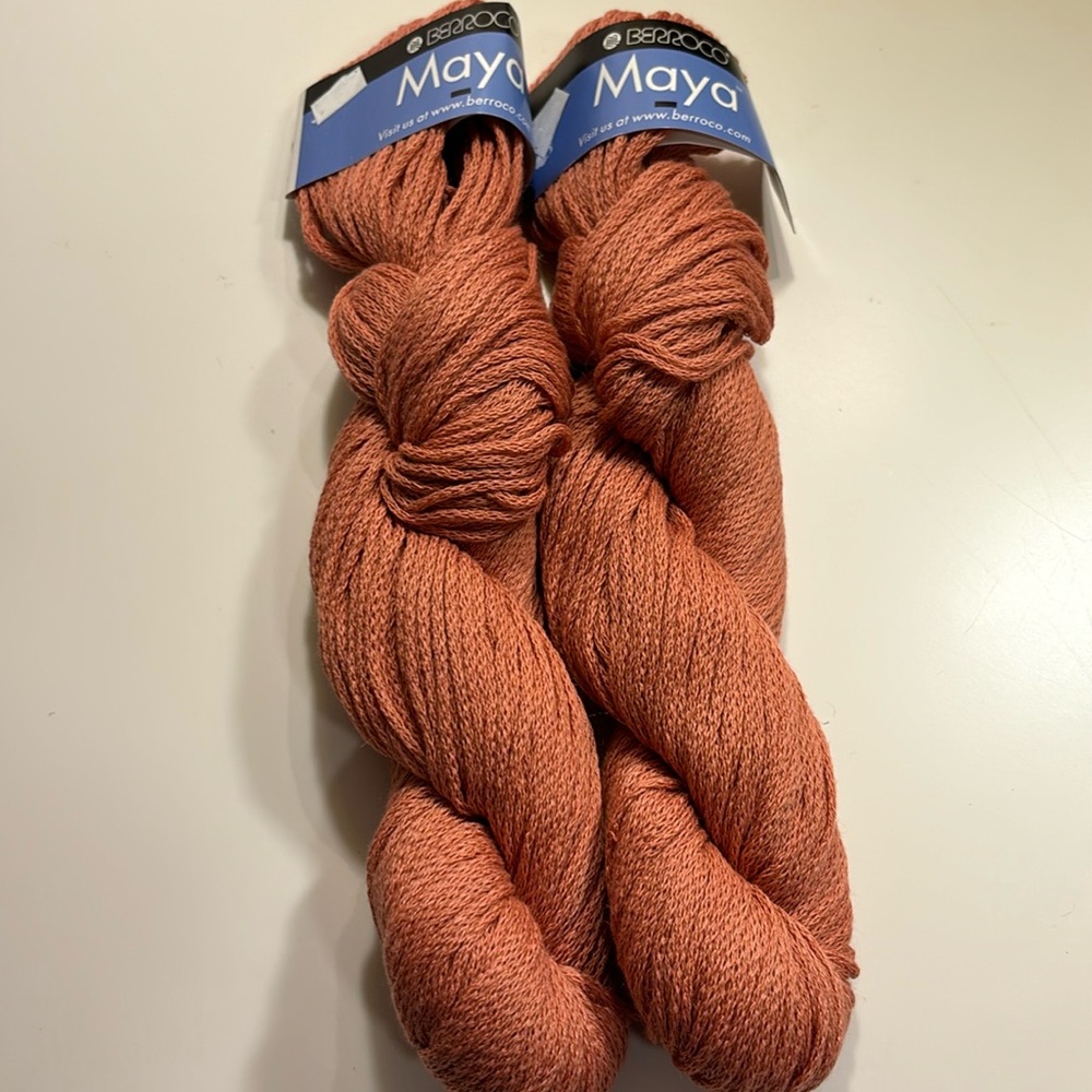NWT Maya Worsted yarn from Berroco. Bundle of 2 50-gm hanks—4 bundles remain.